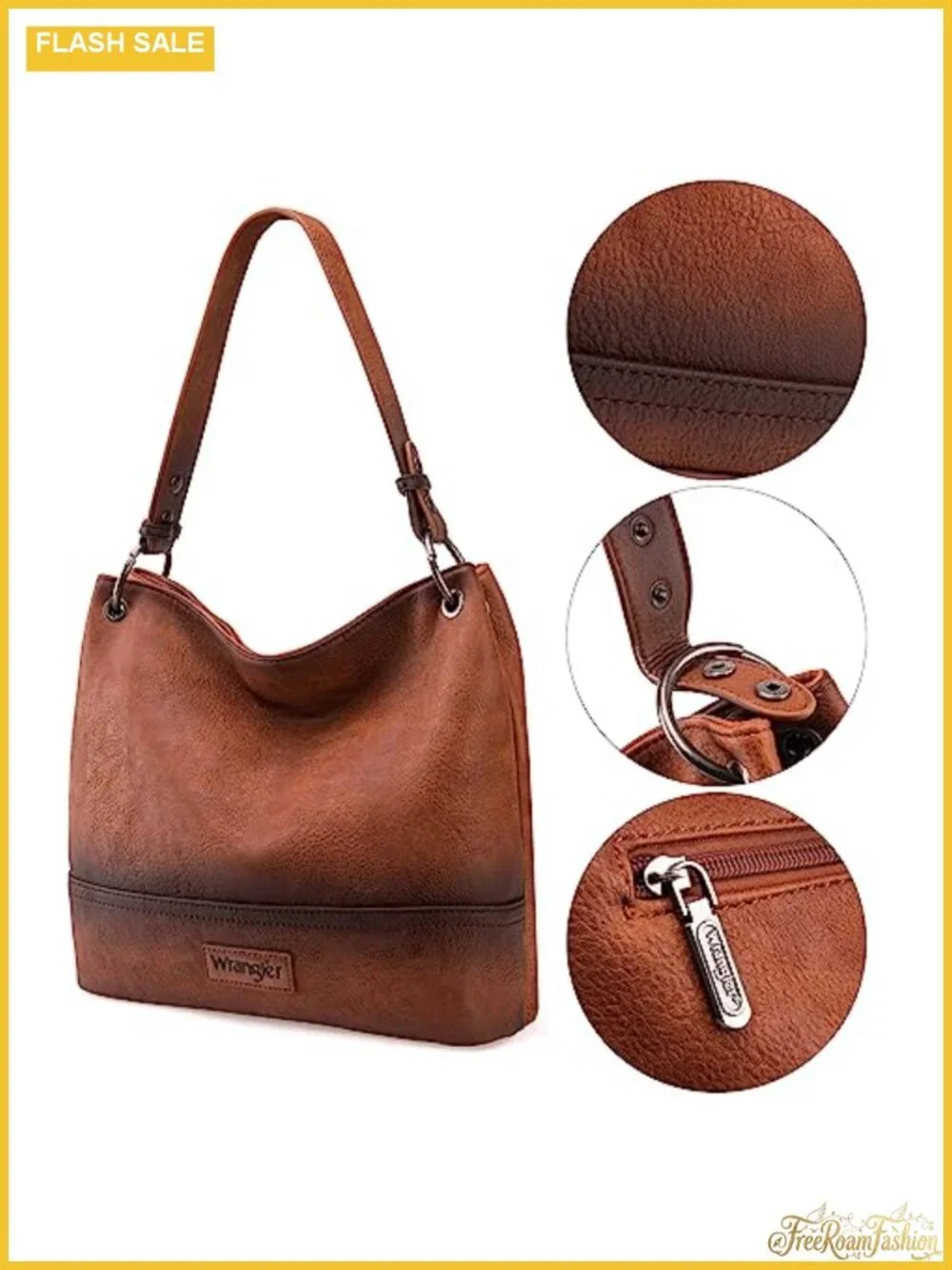 Vegan Leather Hobo Bag with Detachable Straps Women